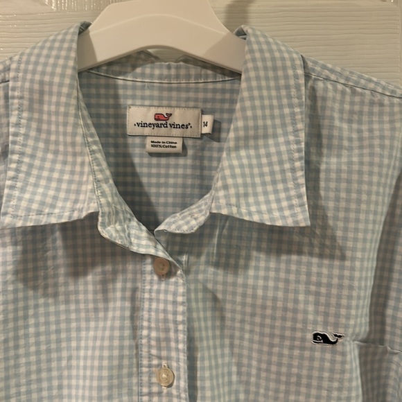 Vineyard Vines gingham blouse size 14 - Picture 2 of 6